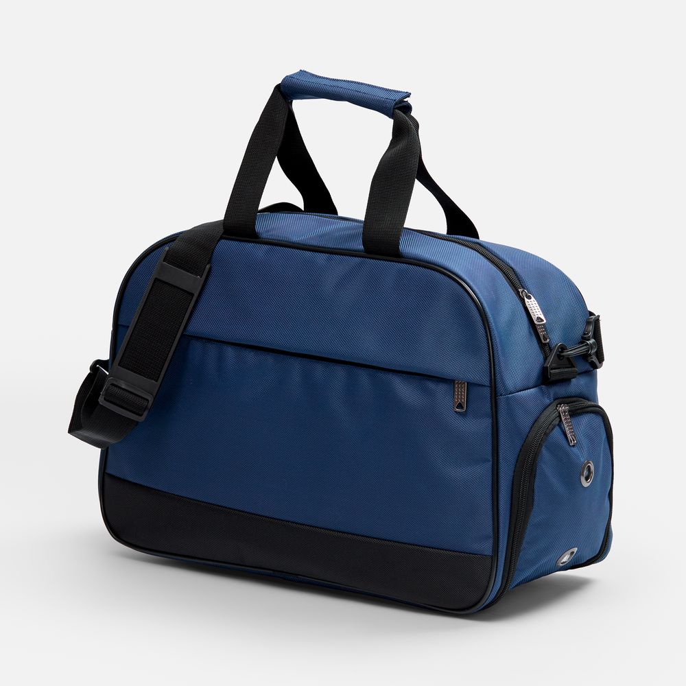 Спортивная сумка Atlantes, синяя с черным с логотипом