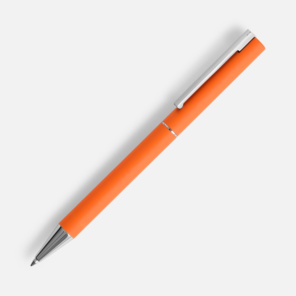 Ручка шариковая Blade Soft Touch, оранжевая с логотипом