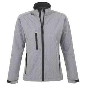 Куртка женская на молнии Roxy 340, серый меланж с логотипом