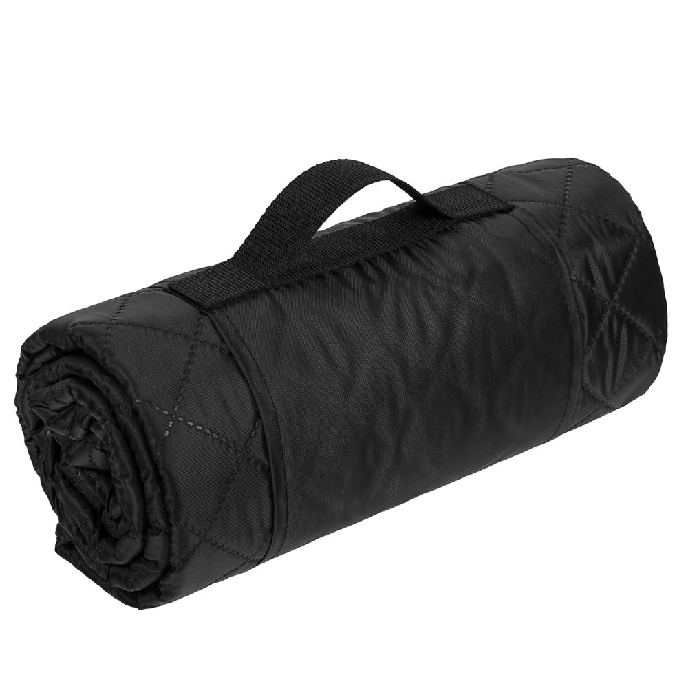 Плед для пикника Comfy, черный с логотипом