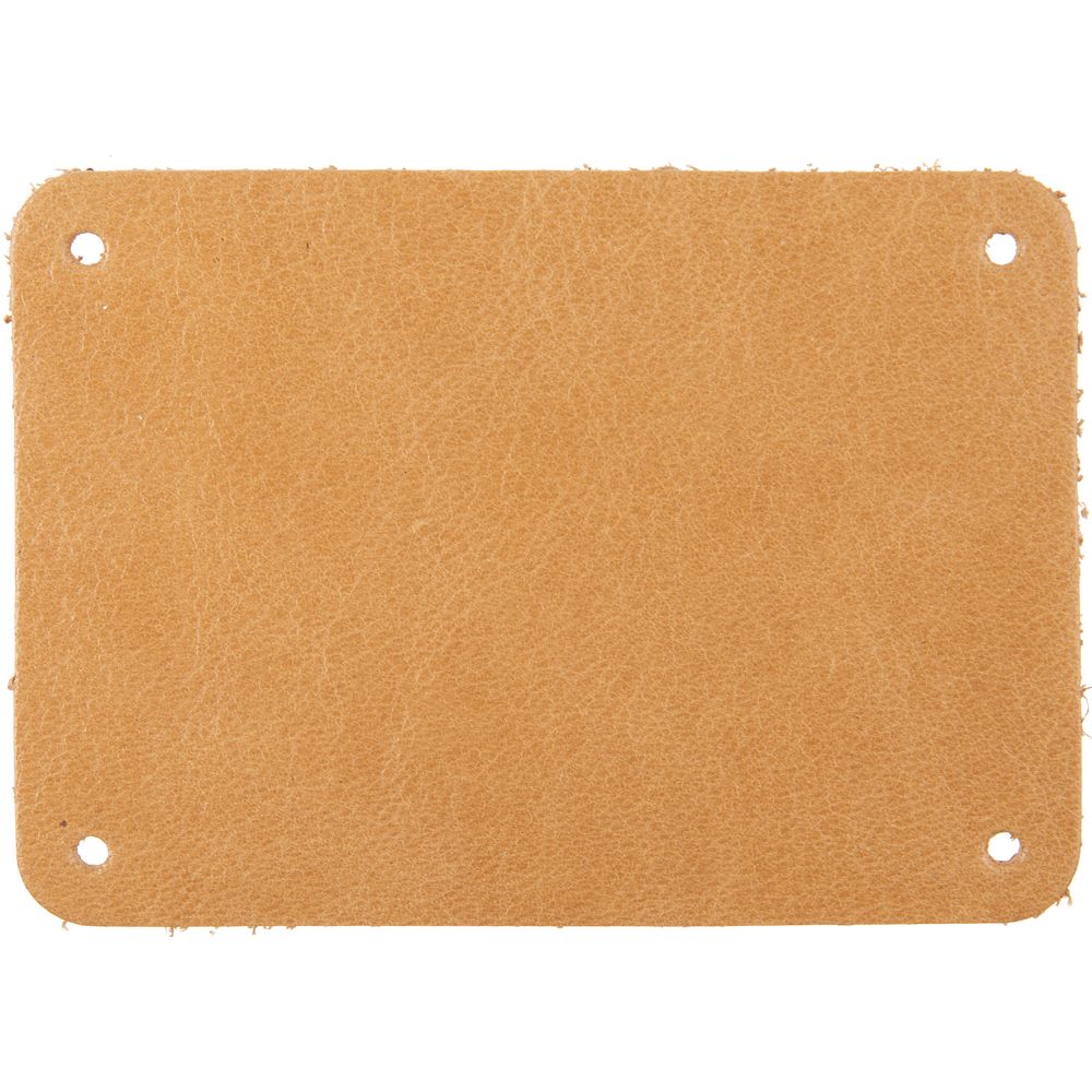 Лейбл кожаный Beta, XL, бежевый с логотипом