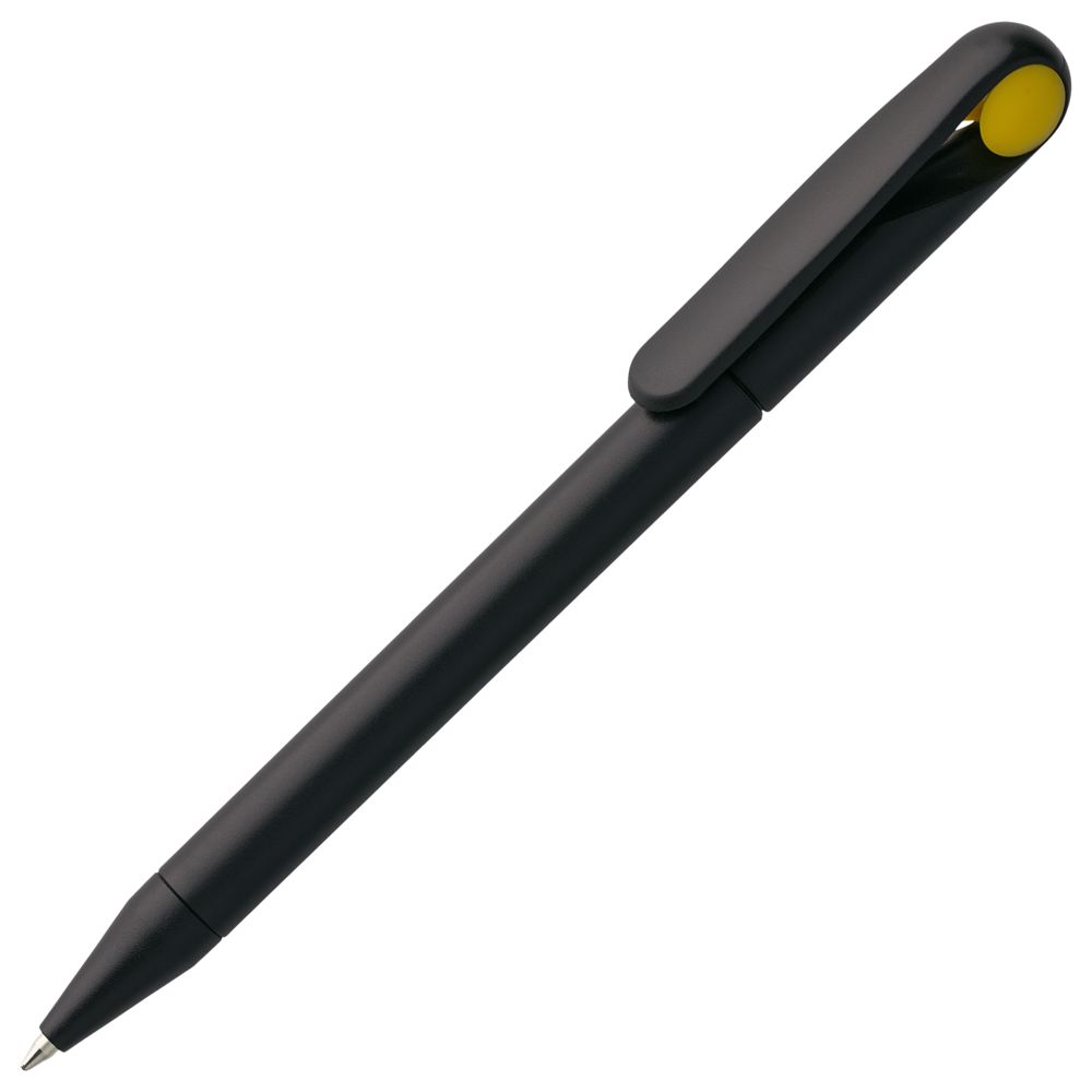 Ручка шариковая Prodir DS1 TMM Dot, черная с желтым с логотипом