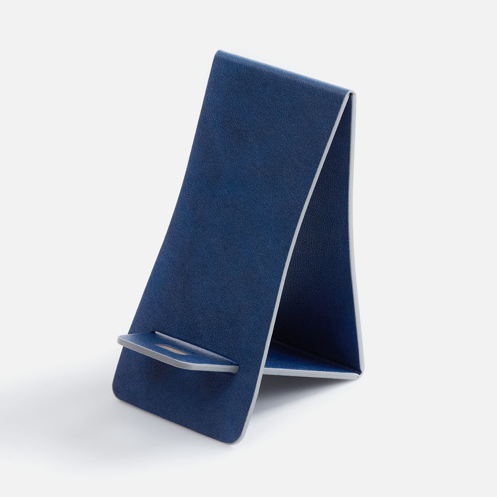 Подставка для телефона Petrus, синяя с логотипом