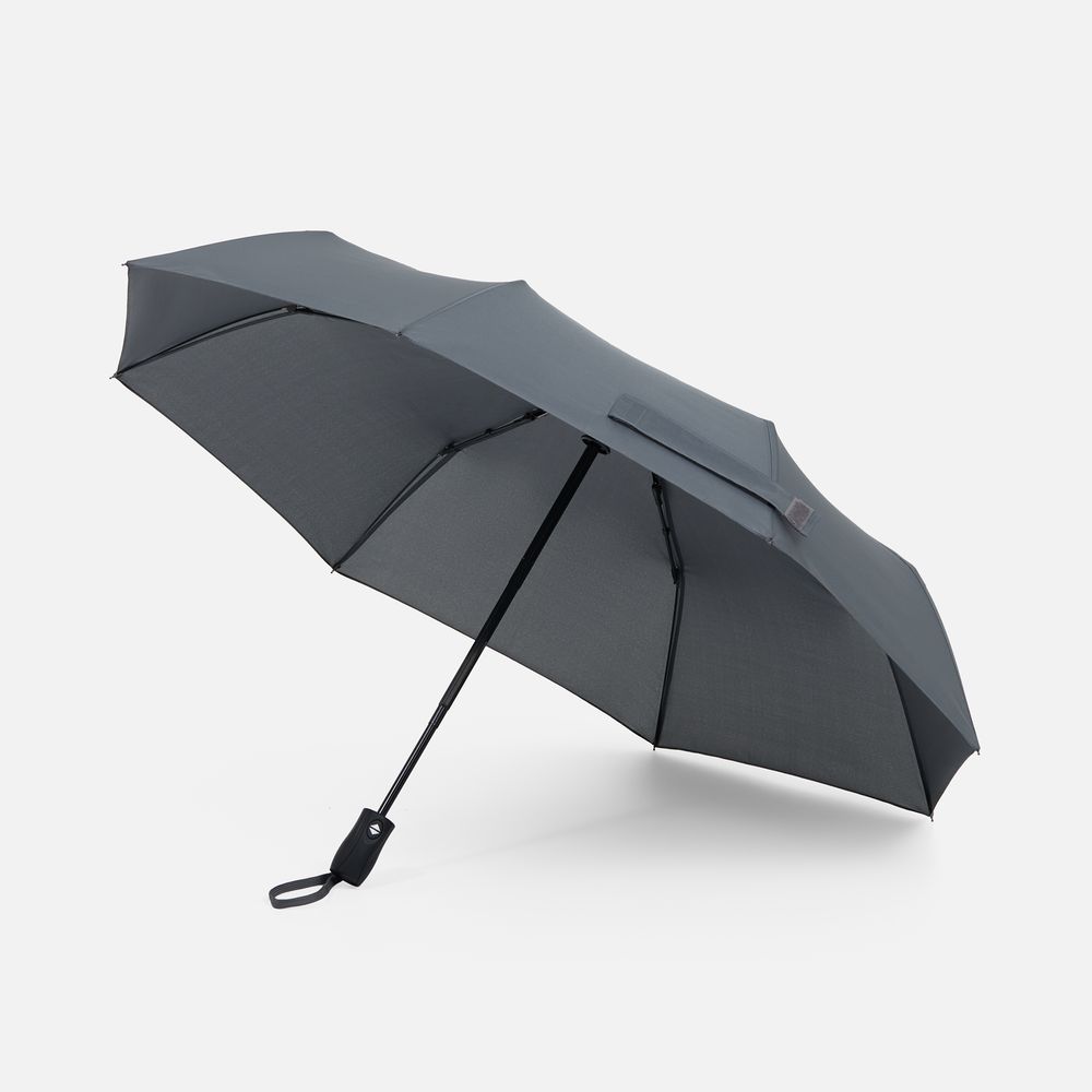 Зонт складной Brellix, серый с логотипом