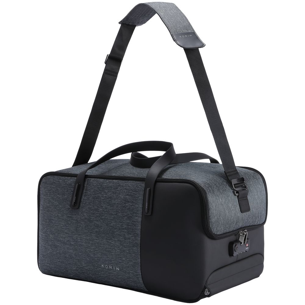 Дорожная сумка FlexPack Go, темно-серая с логотипом