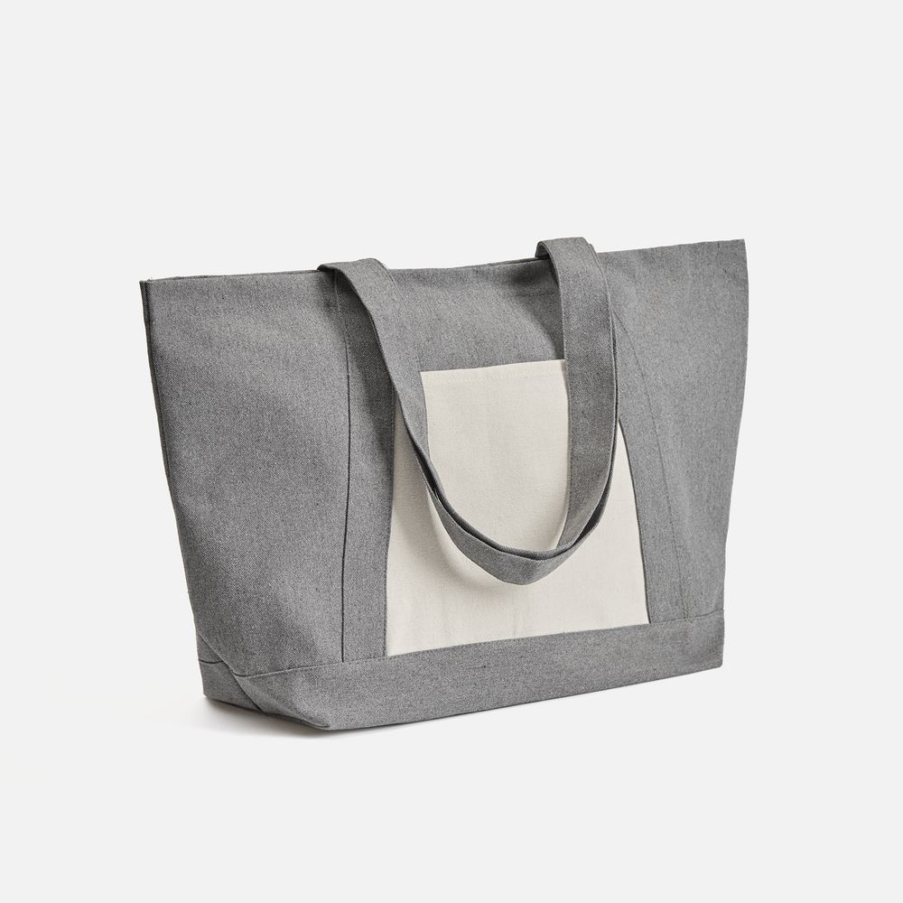 Шопер Shophop, серый с неокрашенным с логотипом