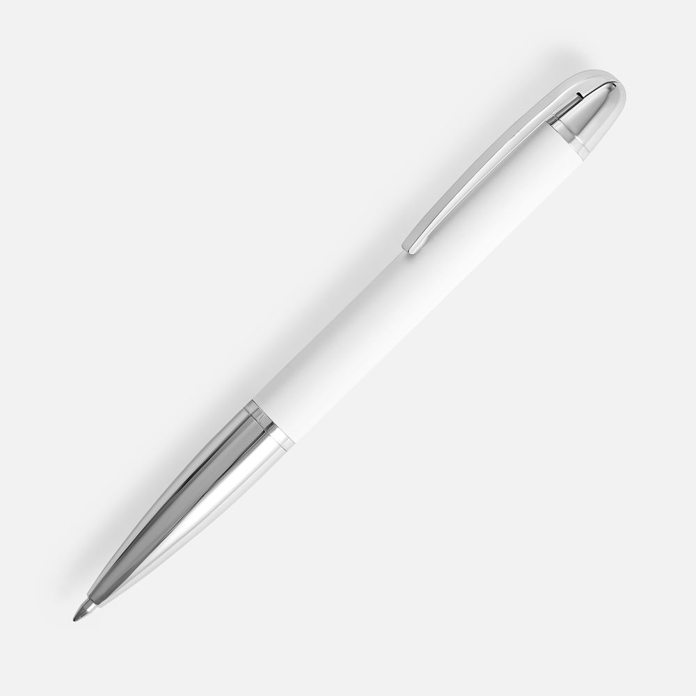 Ручка шариковая Arc Soft Touch, белая с логотипом