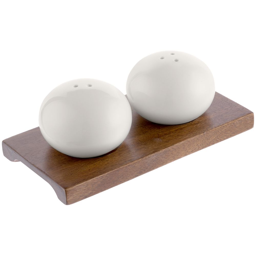 Набор из солонки и перечницы Piacente, белый с логотипом