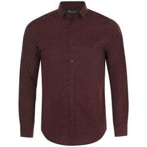 Рубашка мужская Becker Men, бордовая с белым с логотипом