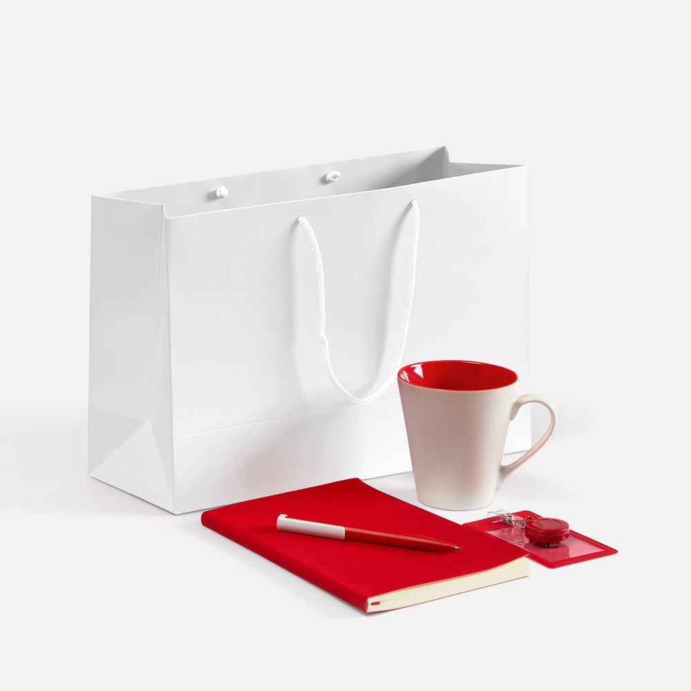 Набор Flat White, красный с логотипом