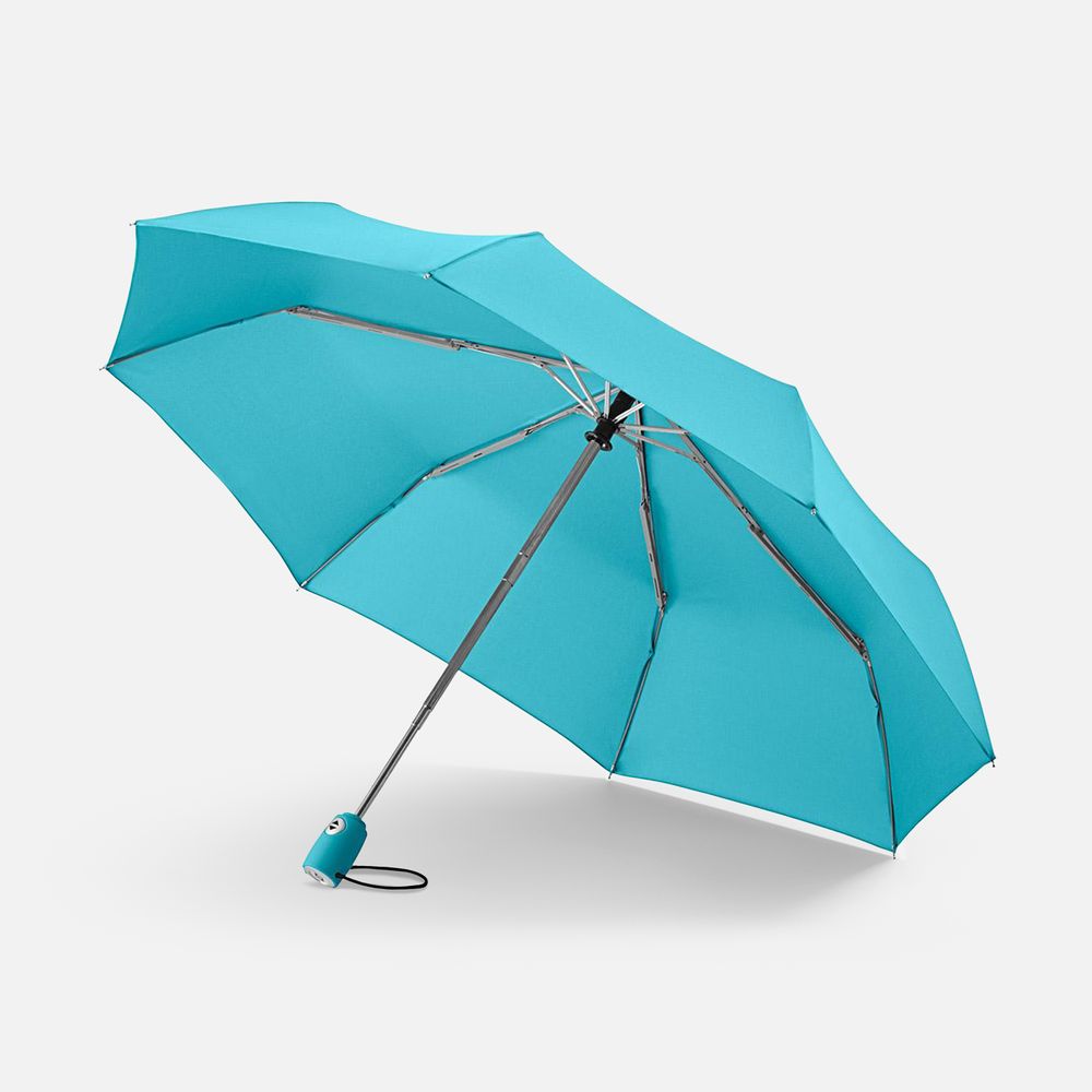 Зонт складной AOC, бирюзовый с логотипом