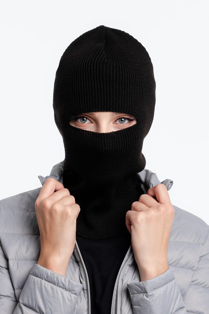 Шапка-балаклава Helma, черная с логотипом