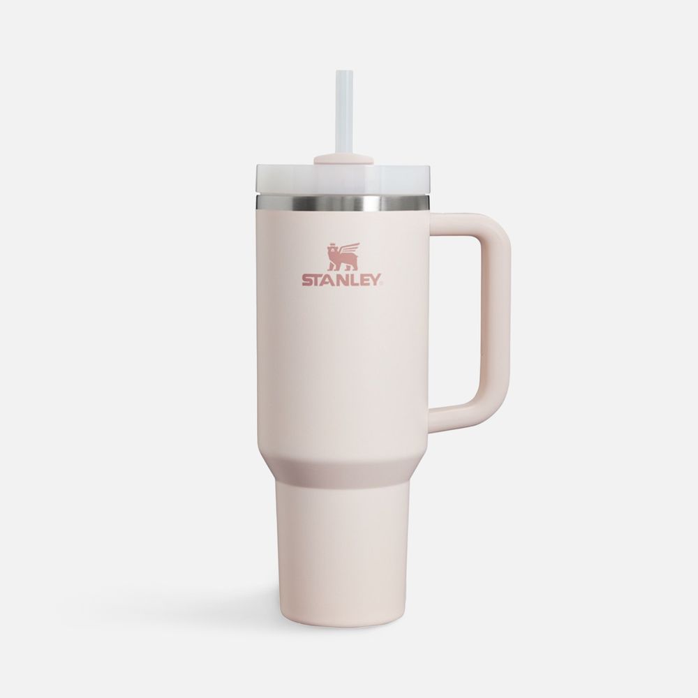 Термокружка Quencher H2.0 1180 с трубочкой, розовая с логотипом