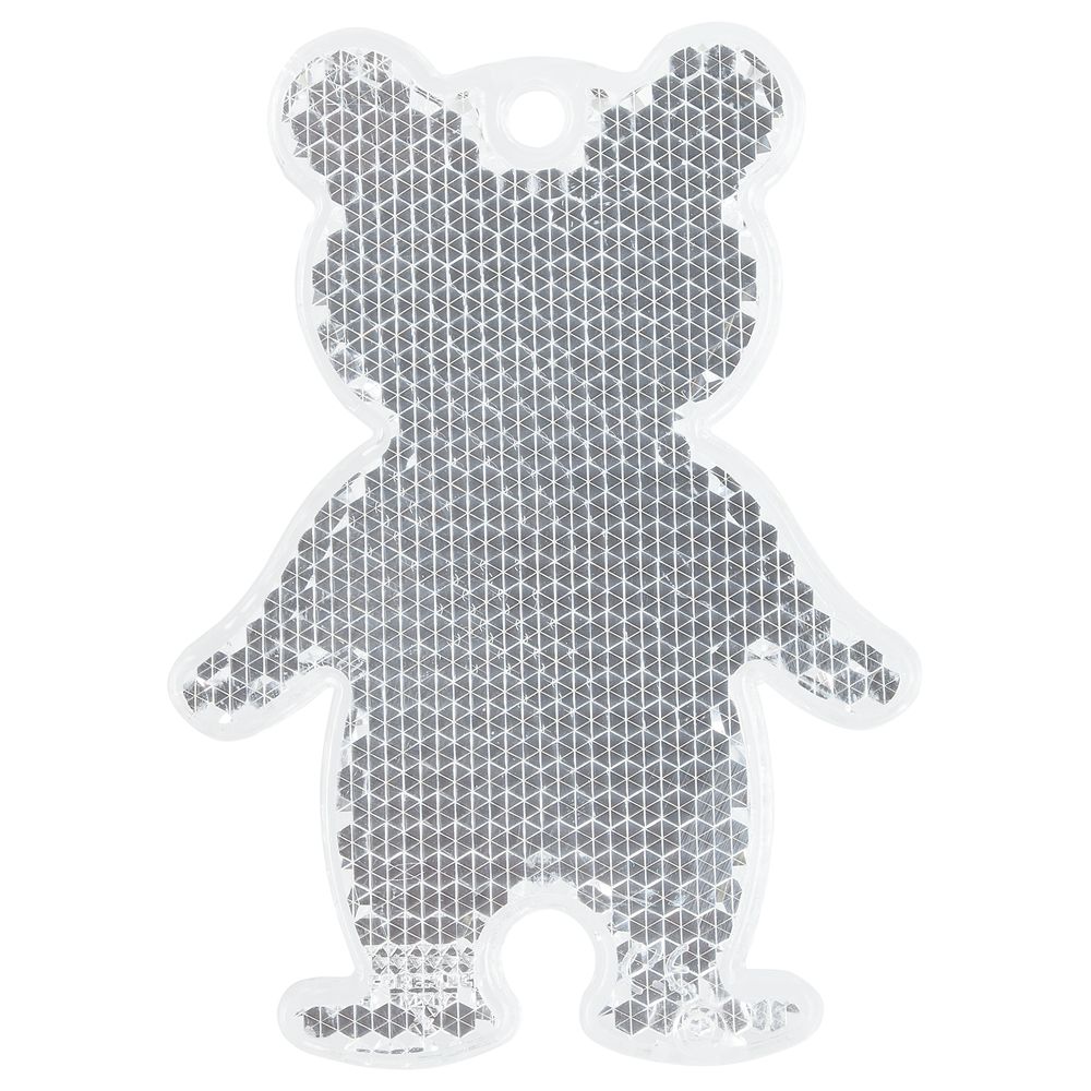 Пешеходный светоотражатель «Мишка», белый с логотипом