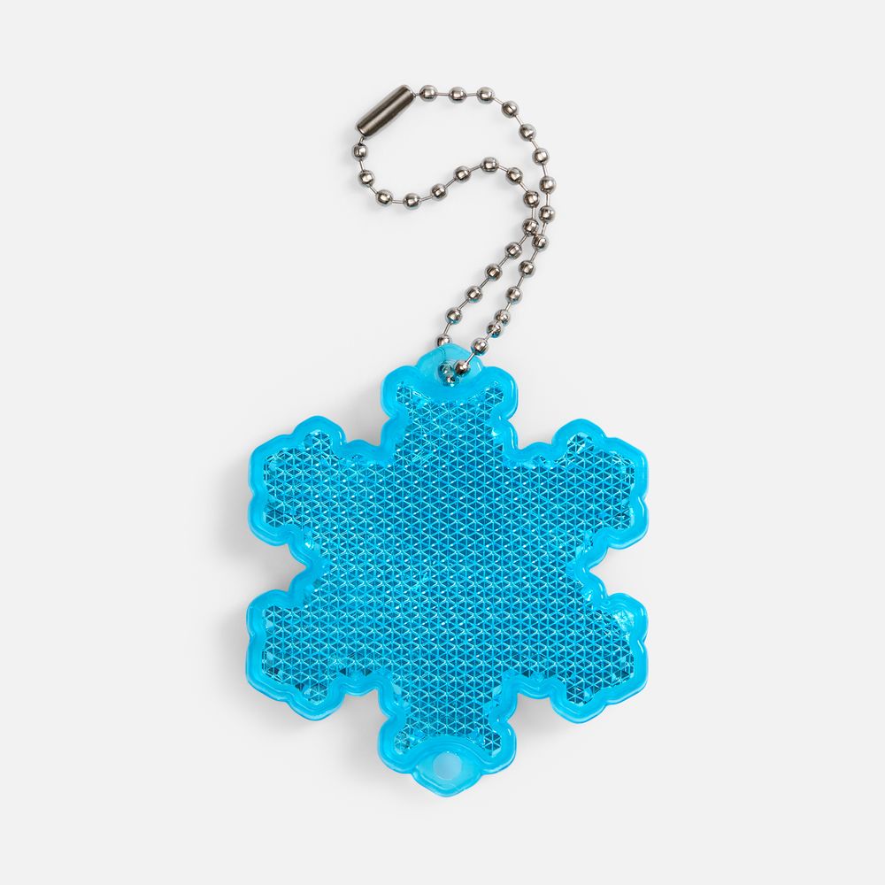 Пешеходный светоотражатель с цепочкой «Снежинка», синий