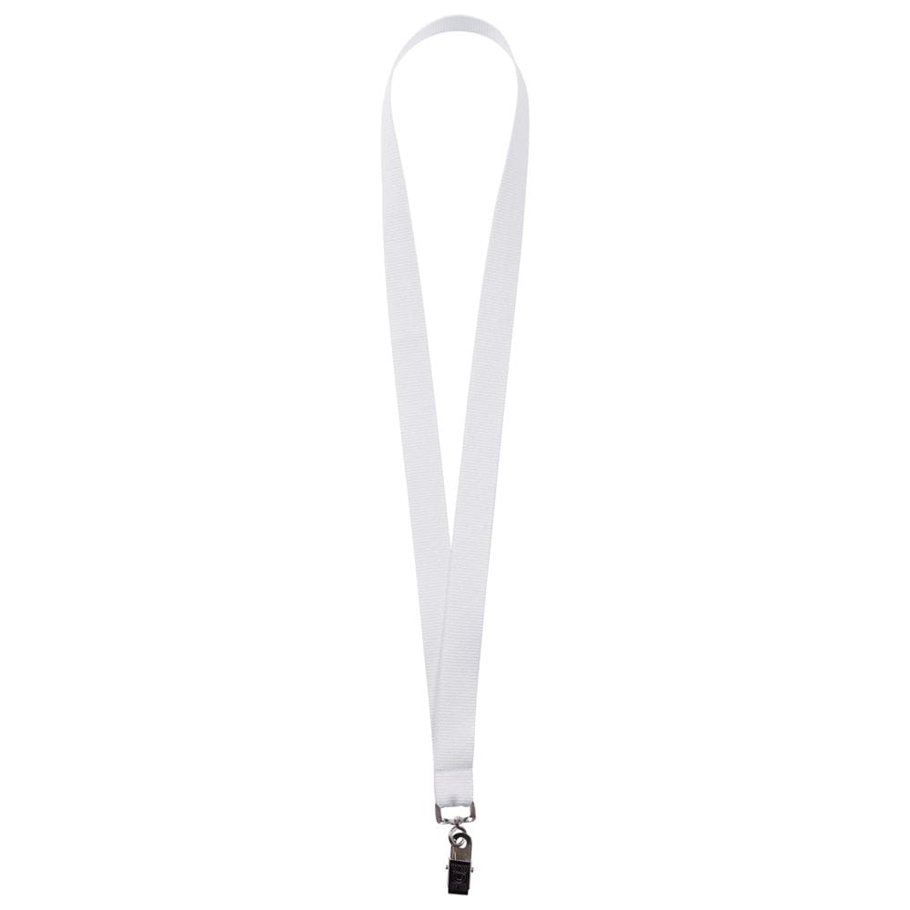 Лента для бейджа Neckband, белая с логотипом
