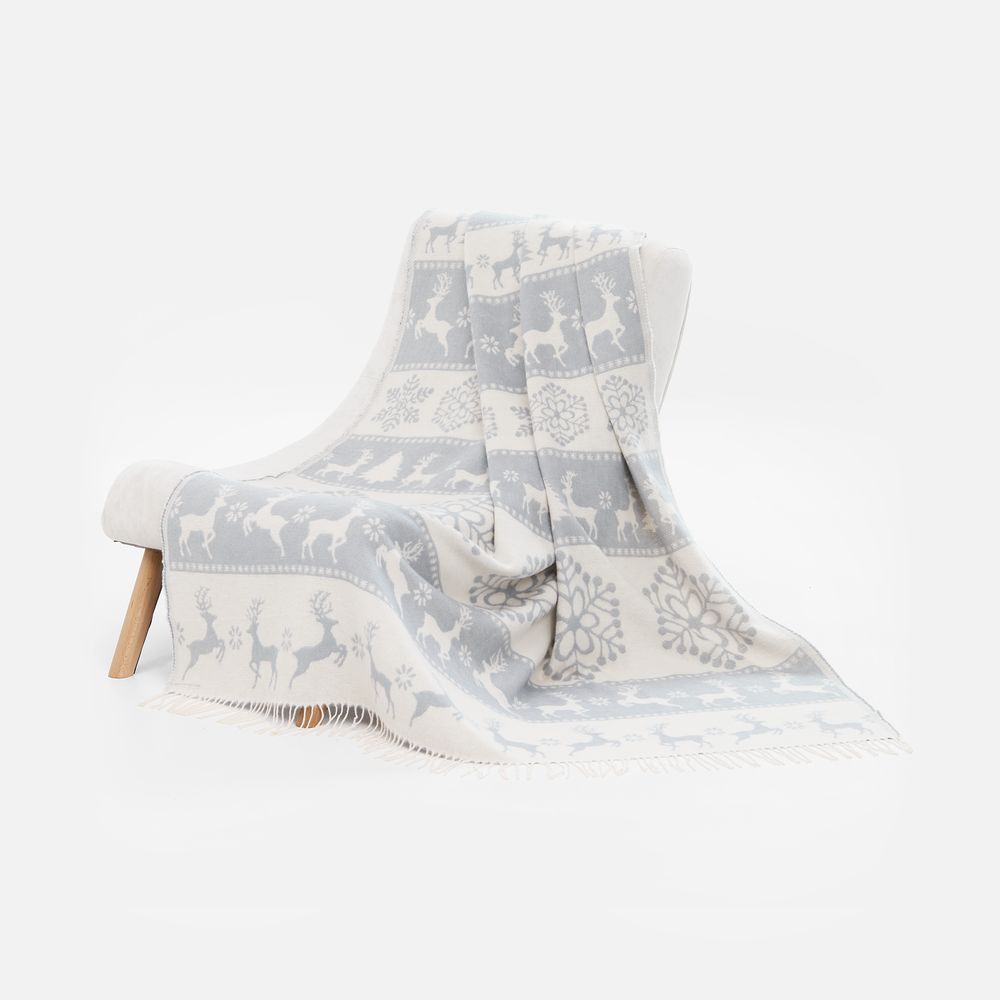 Плед «Скандинавия», серый с логотипом