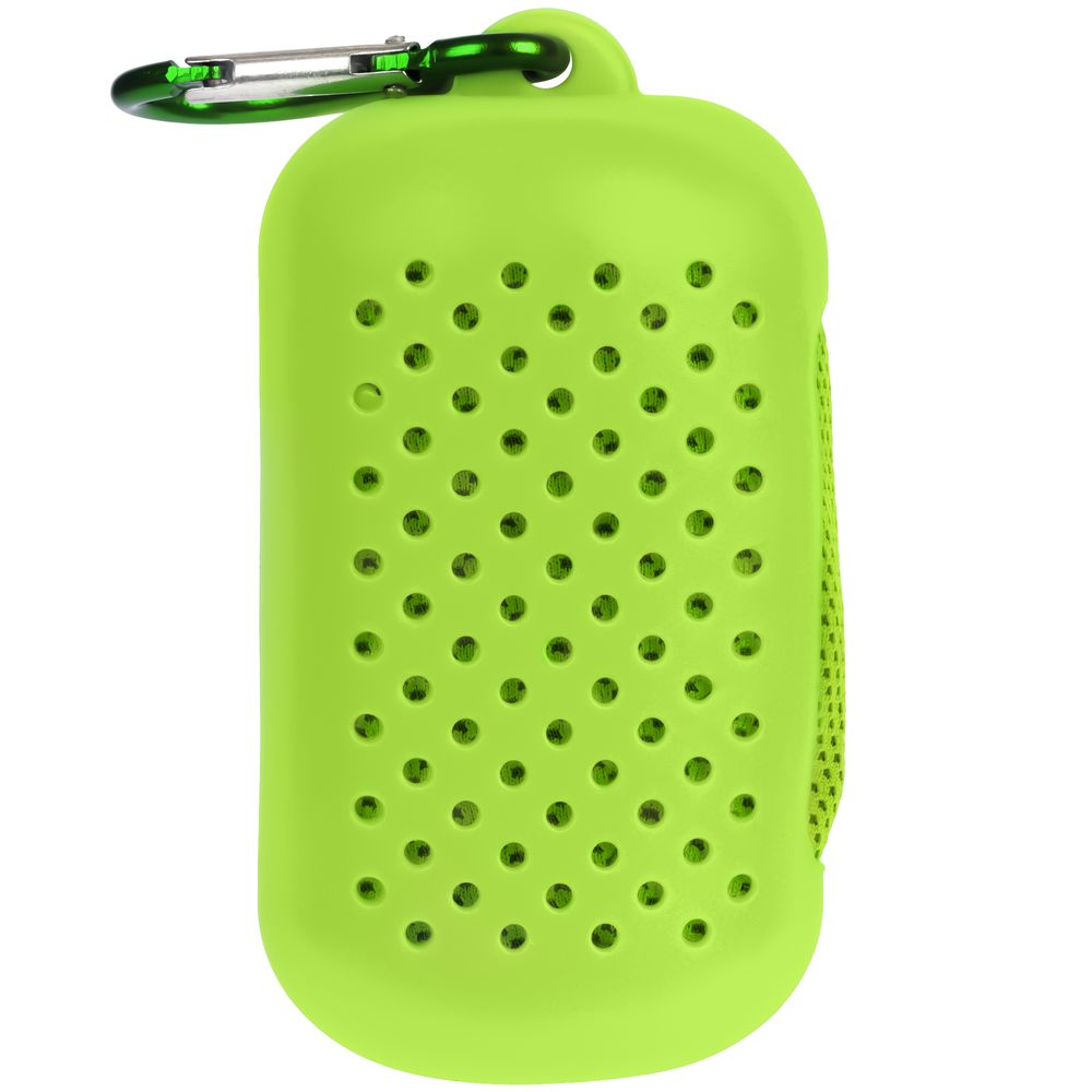 Охлаждающее полотенце Narvik в силиконовом чехле, зеленое яблоко с логотипом