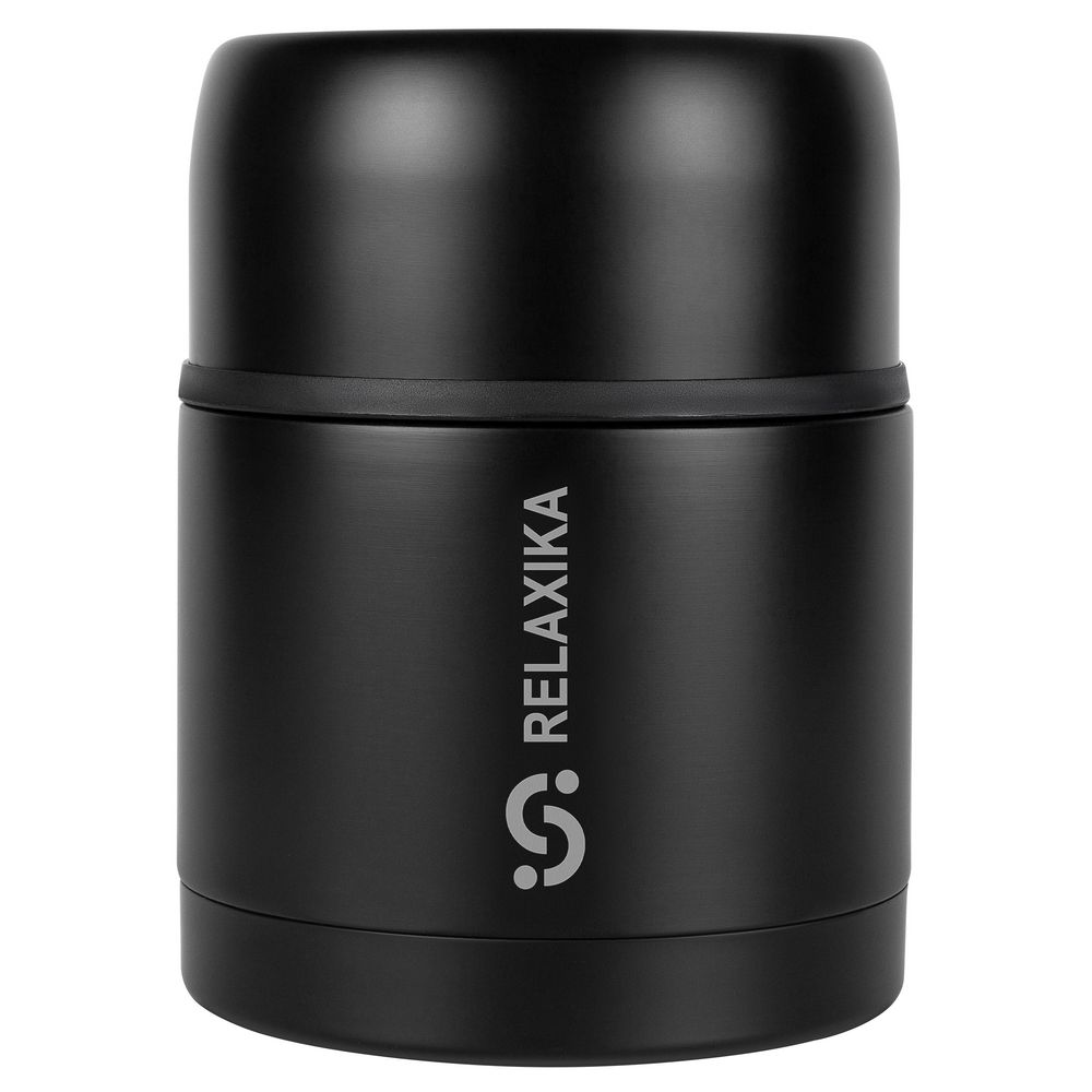 Термос для еды Relaxika 500, черный с логотипом