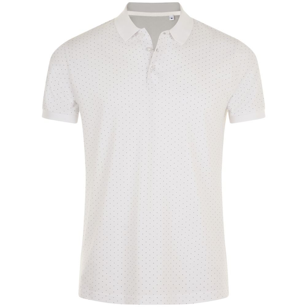 Рубашка поло мужская Brandy Men, белая с темно-синим с логотипом