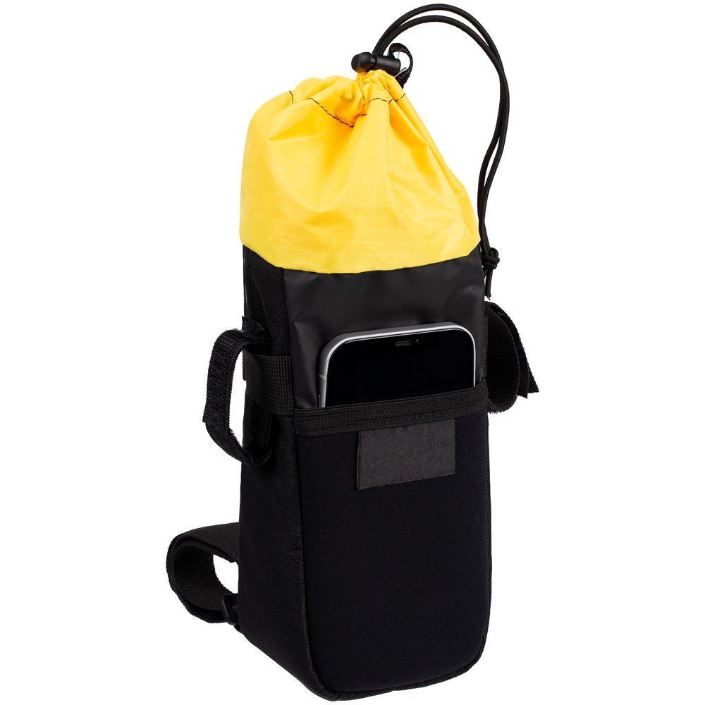 Велосумка на руль Feed Bag, черная с логотипом