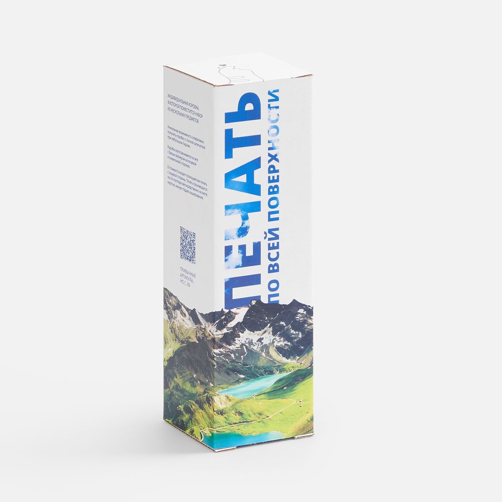 Коробка с полноцветной печатью для термоса Plain 500 с логотипом