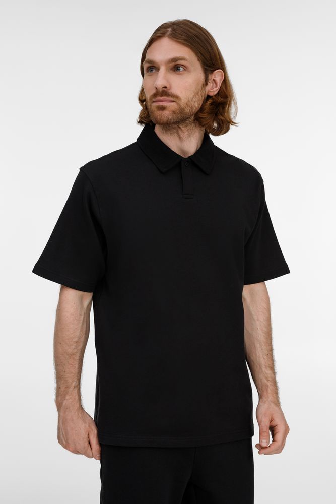 Рубашка поло унисекс Tiimi, черная с логотипом