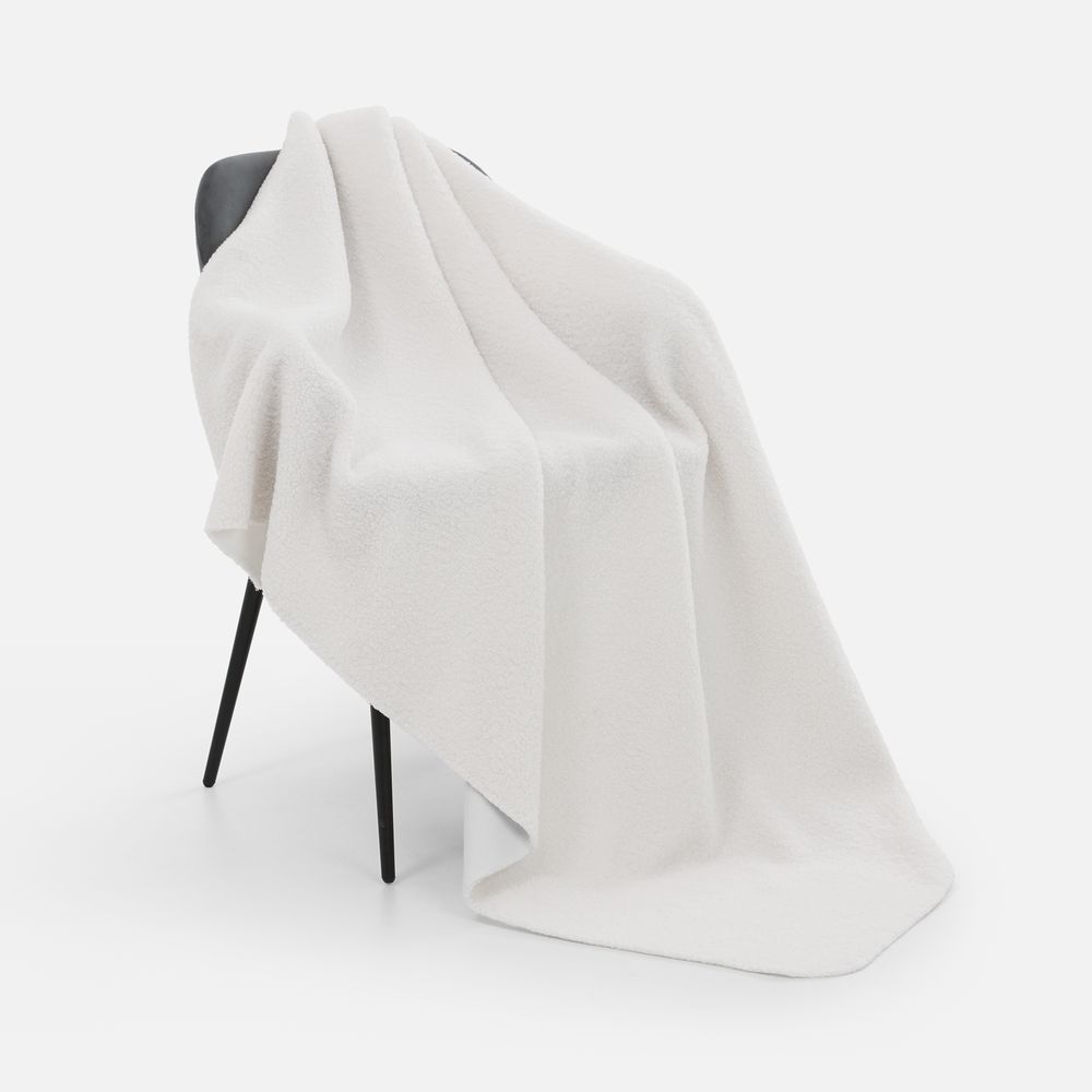 Плед Oblako, белый с логотипом