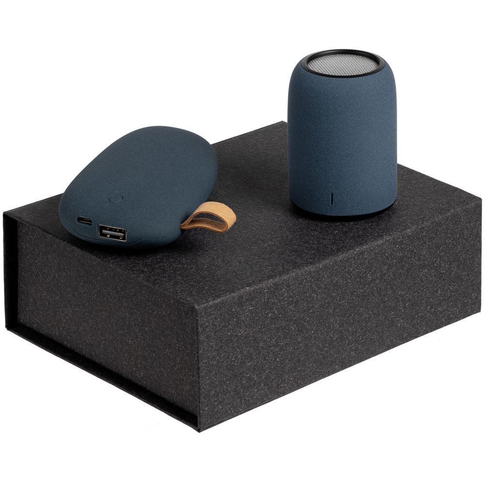 Набор Palm Beach, средний, ver.2, серо-синий с логотипом