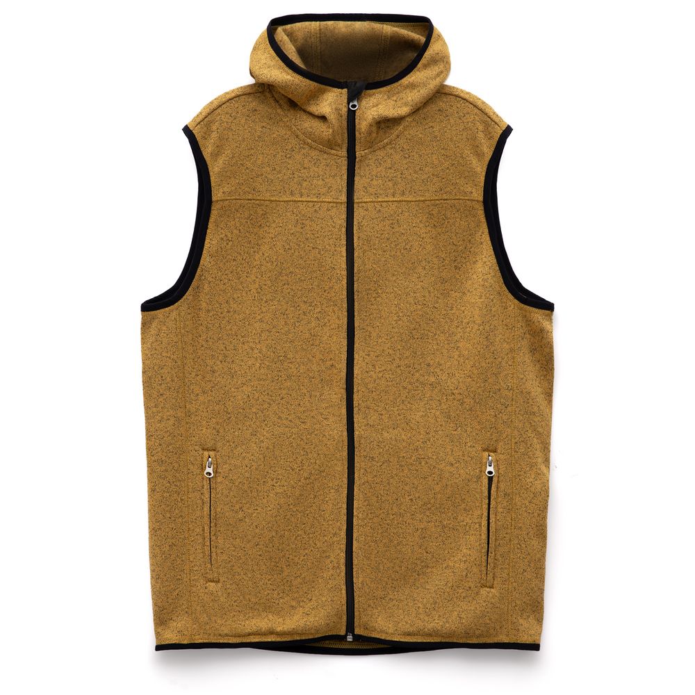 Жилет с капюшоном унисекс Gotland, горчичный с логотипом