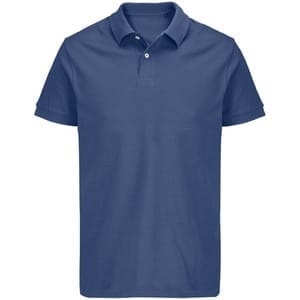 Рубашка поло унисекс Pacific, синяя (джинс) с логотипом