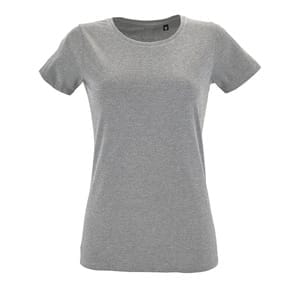Футболка женская Regent Fit Women, серый меланж с логотипом