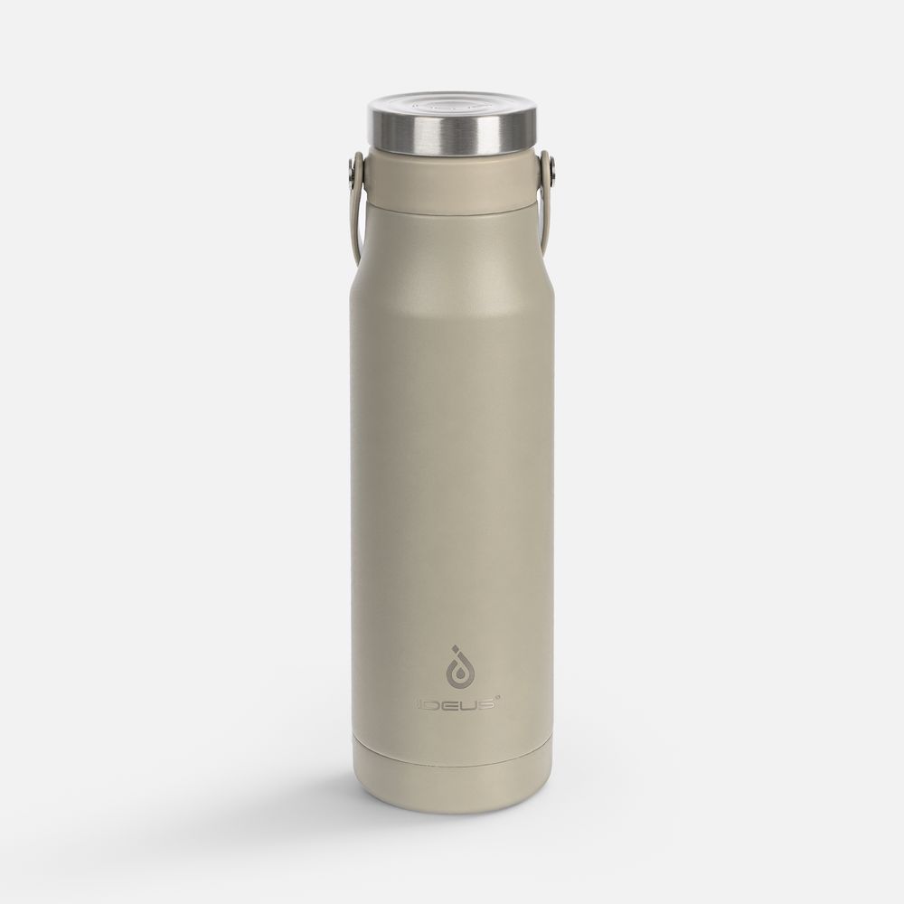 Термобутылка Tateyama, серо-бежевая с логотипом