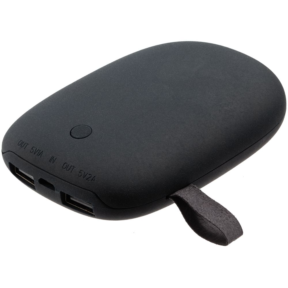 Внешний аккумулятор Pebble 7800 мАч, черный с логотипом