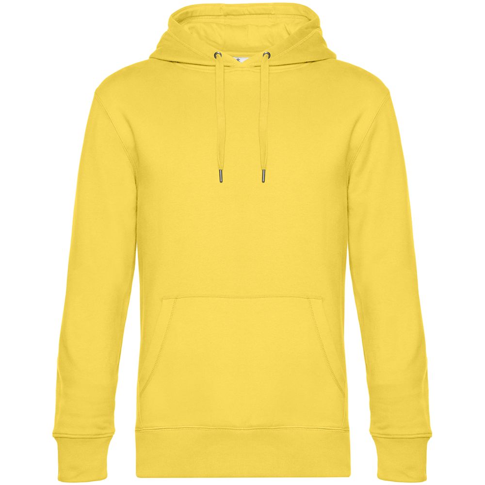 Толстовка с капюшоном унисекс King, желтая с логотипом