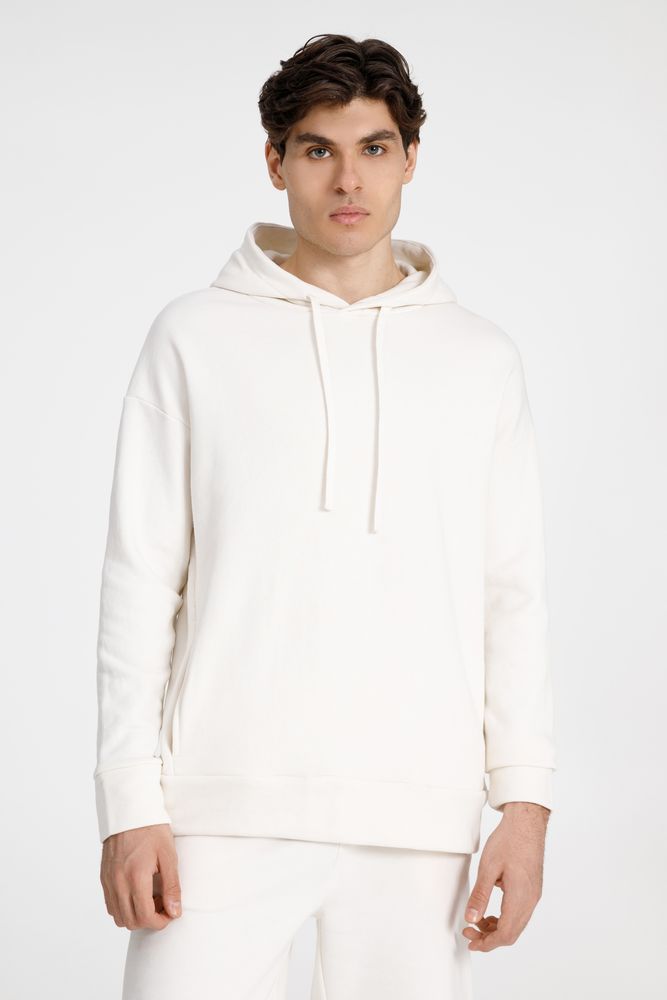 Худи унисекс H2, молочно-белое с логотипом