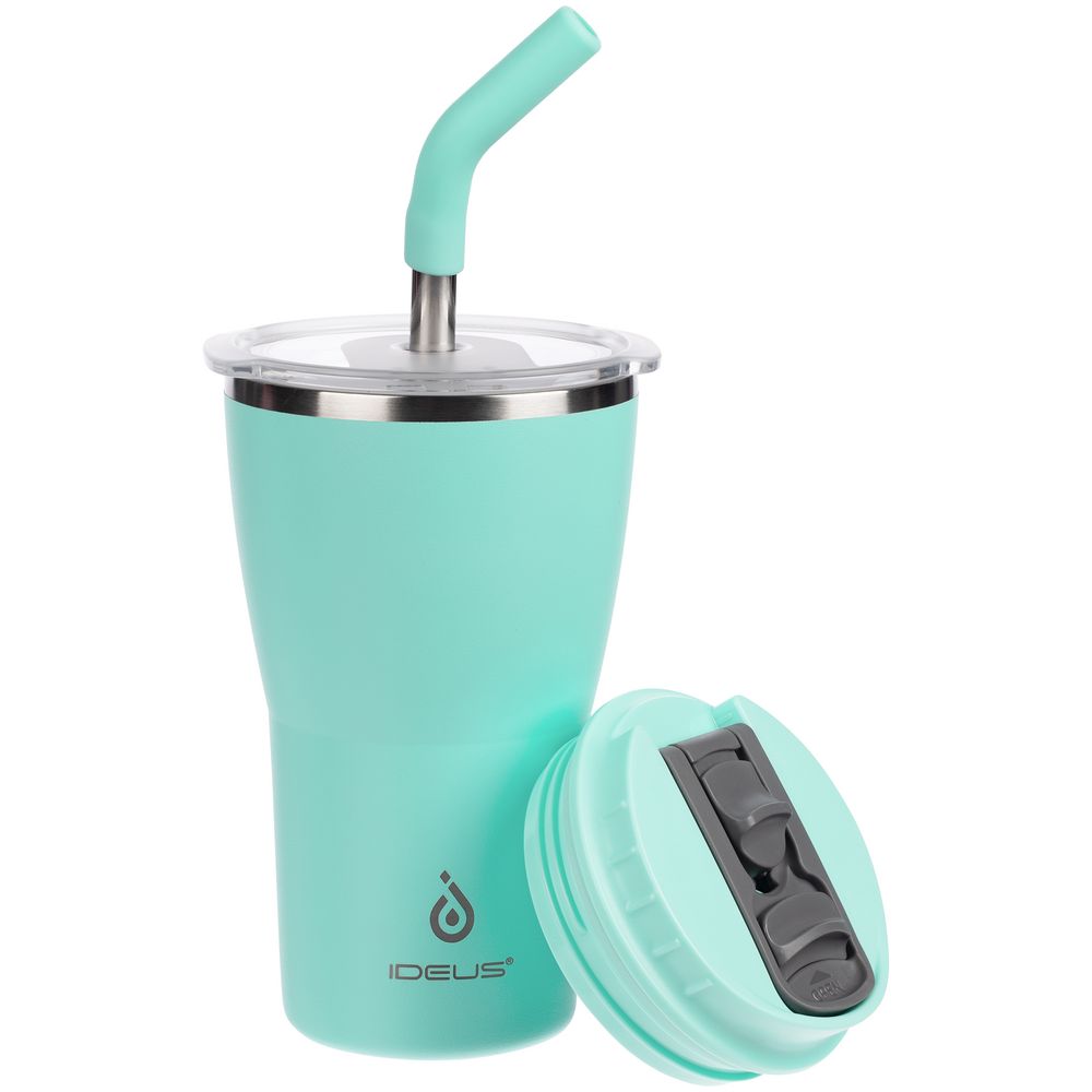 Термостакан Sapporo, бирюзовый с логотипом