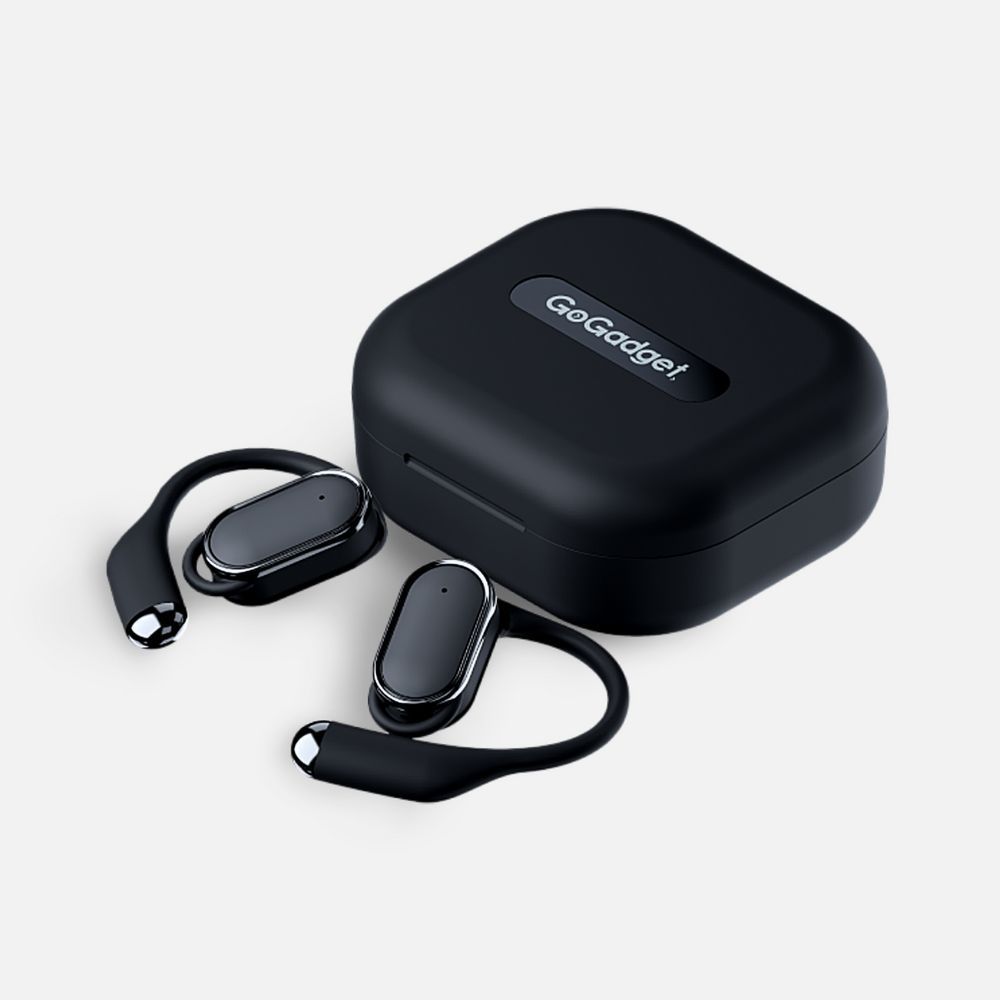 Беспроводные наушники для спорта OpenAir, черные с логотипом