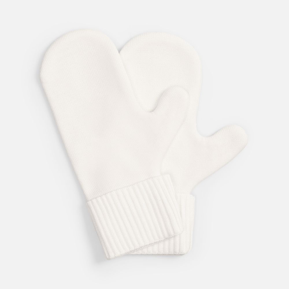 Варежки Yong, белые с логотипом