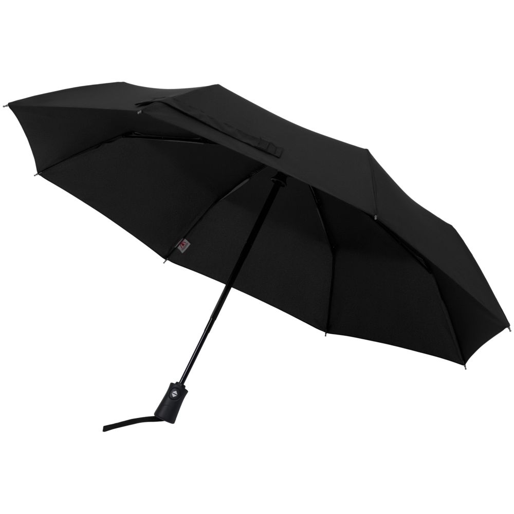 Складной зонт Fiber Magic Superstrong, черный с логотипом