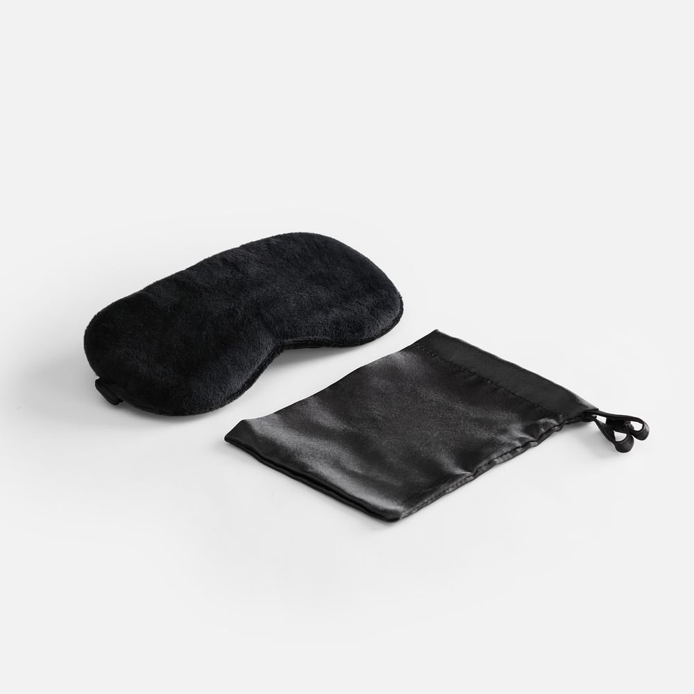 Двухстороняя маска для сна Veluto, черная с логотипом