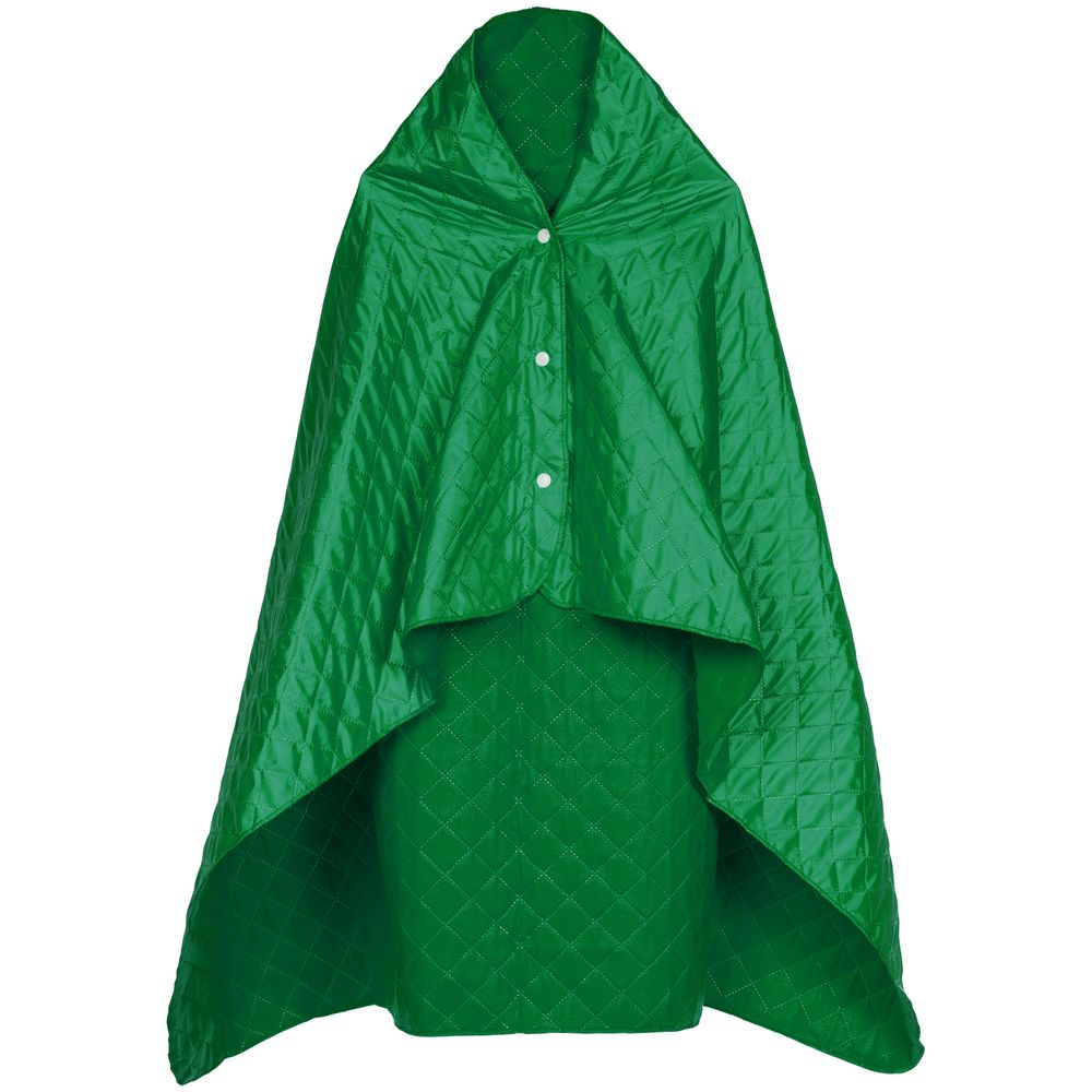 Плед-пончо для пикника SnapCoat, зеленый с логотипом
