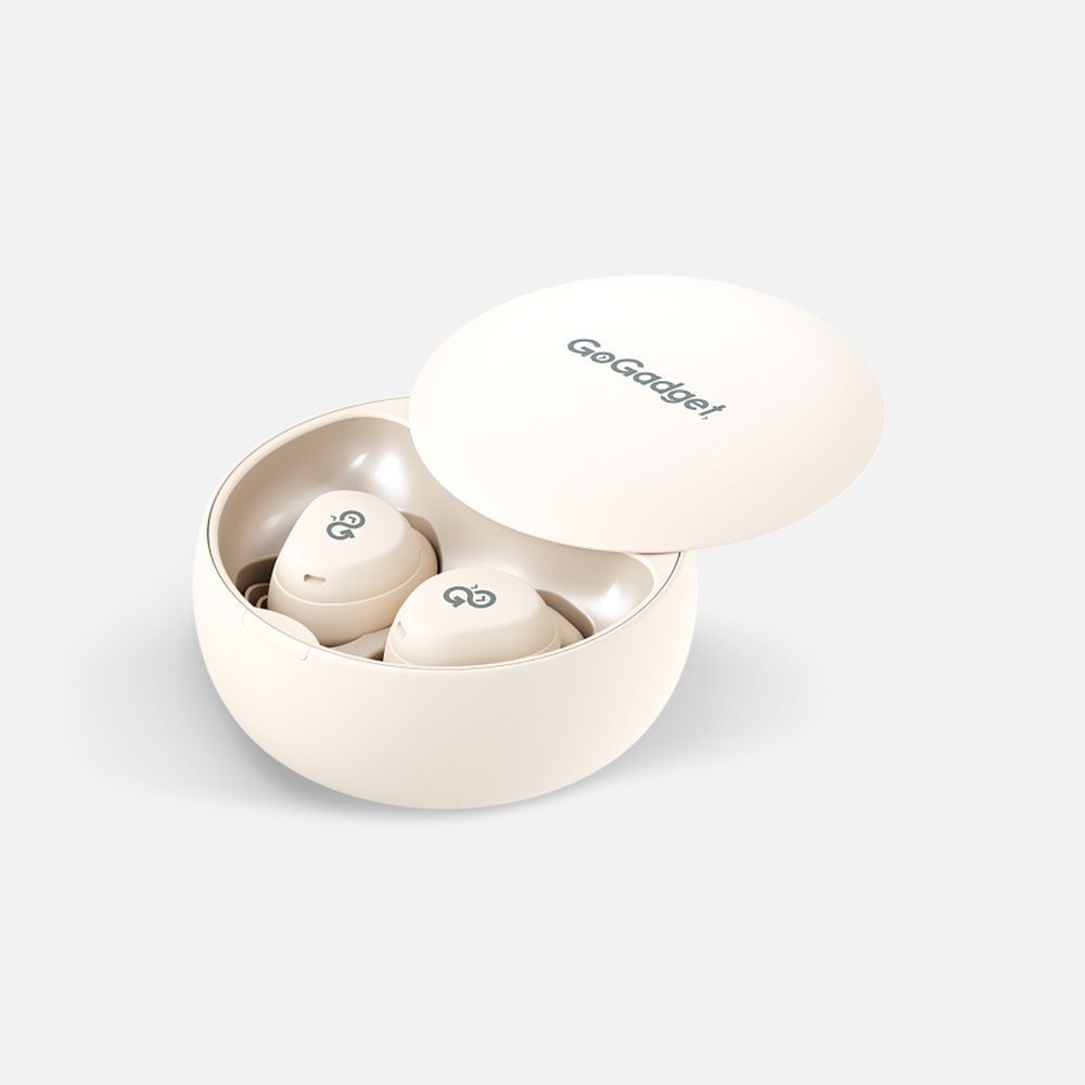 Беспроводные наушники для сна CityBuds S, белые (слоновая кость) с логотипом