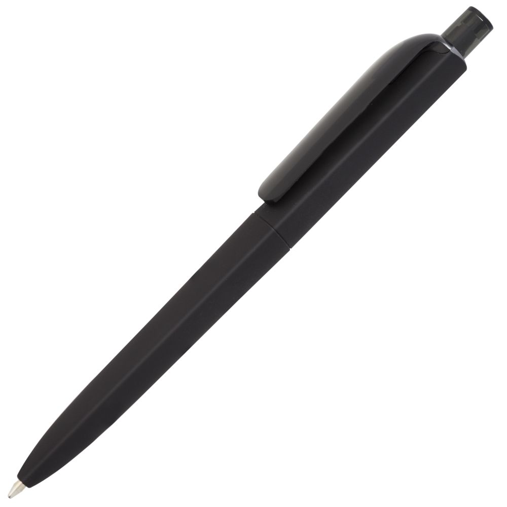 Ручка шариковая Prodir DS8 PRR-T Soft Touch, черная с логотипом