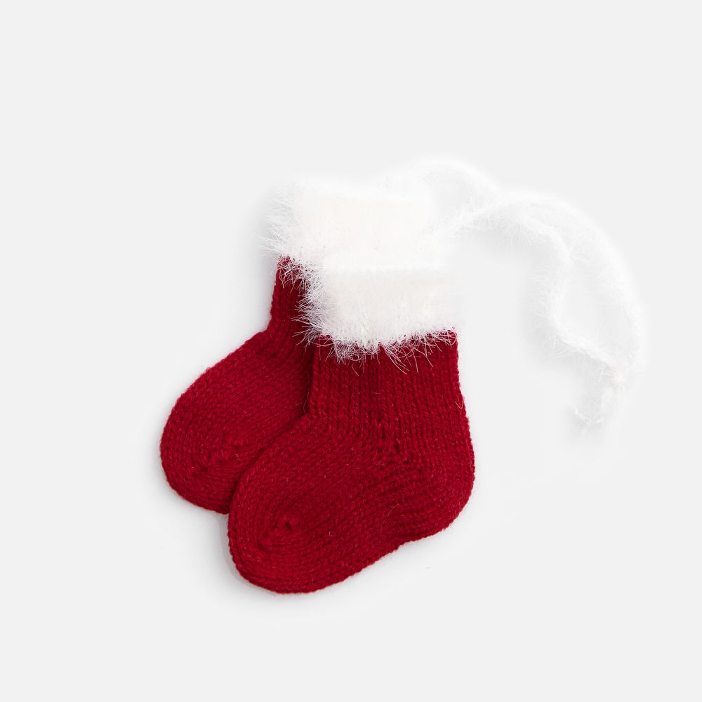 Подвеска на елку «Вьюжка», носочки, красная с логотипом