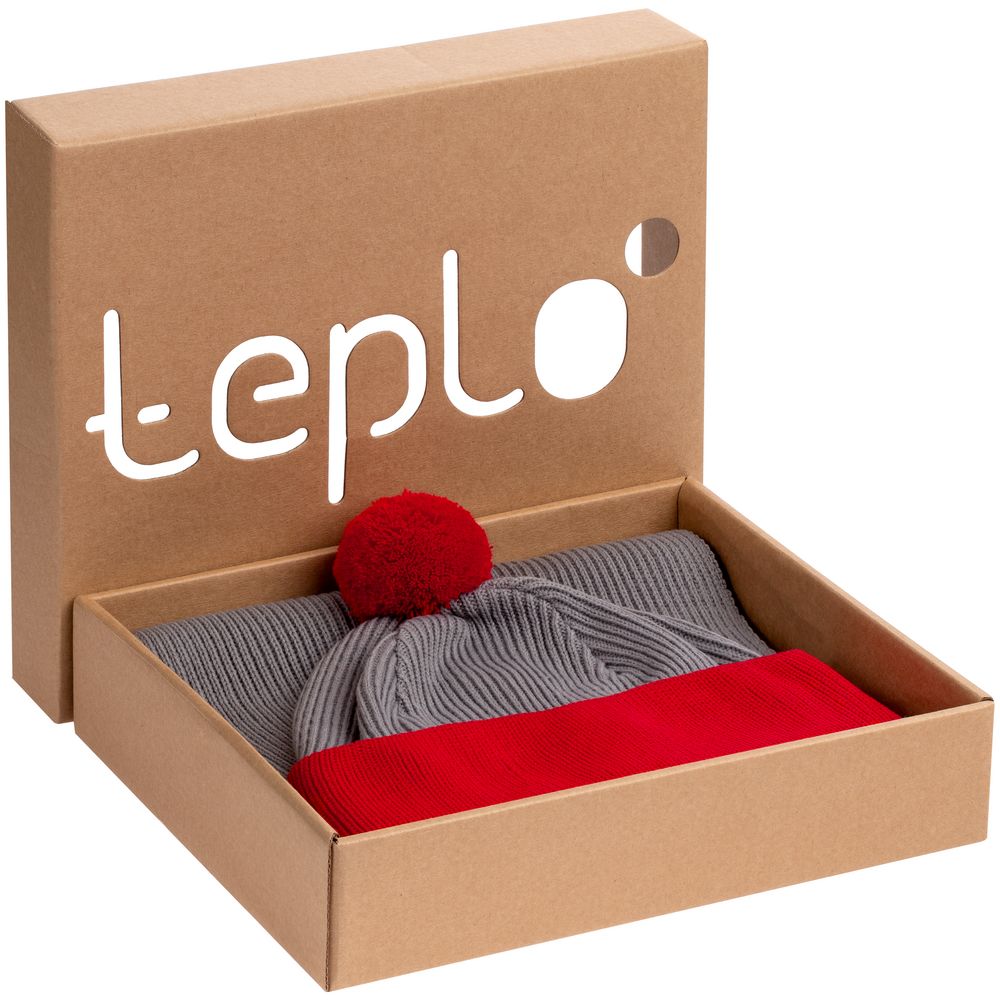 Набор Snappy, светло-серый с красным с логотипом