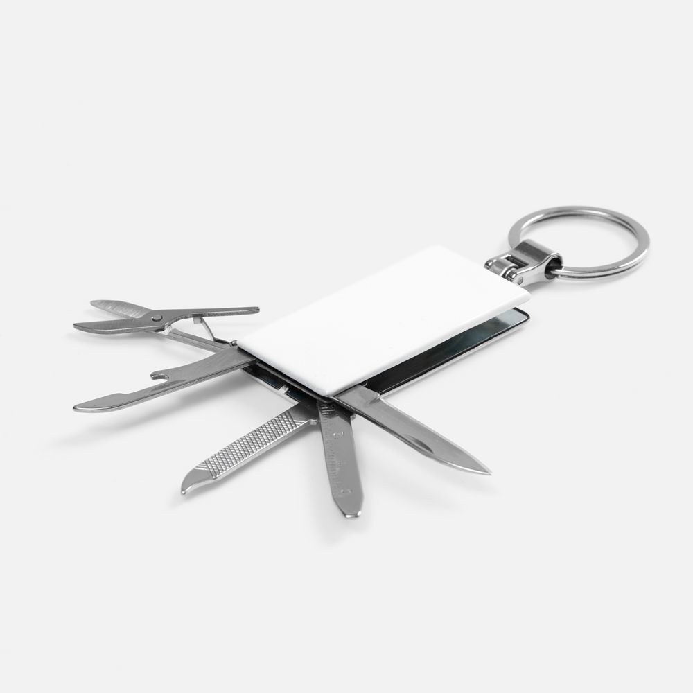 Брелок-мультитул Toolful, белый с логотипом