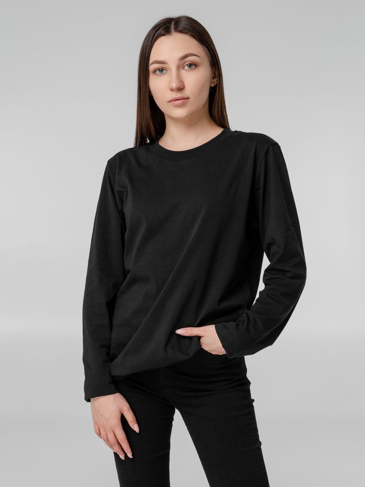 Футболка с длинным рукавом Lehta, черная с логотипом