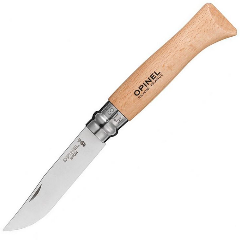 Нож Opinel No 8, бук с логотипом