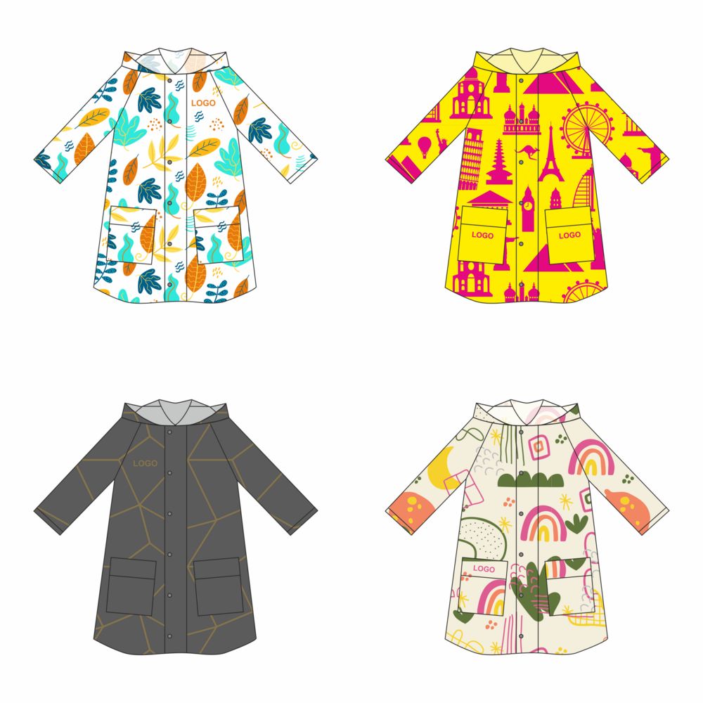 Дождевик классический RainCoat Premium на заказ, разноцветный, M/L с логотипом